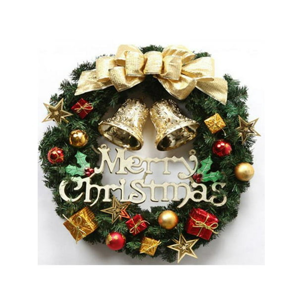 Giant XMAS Silver Jingle Bell Wreath Window Christmas Hanging Door Decoration 